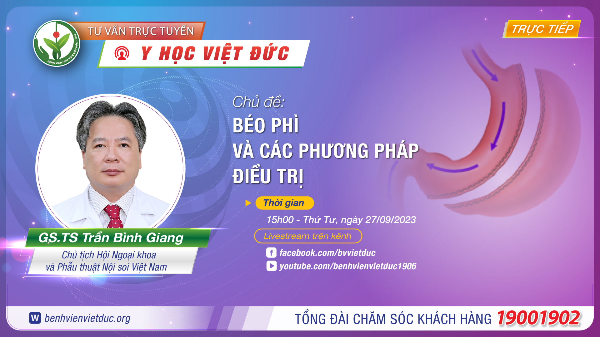 [Livestream] Chương trình tư vấn trực tuyến Y học Việt Đức: Chủ đề “Béo phì và các phương pháp điều trị”